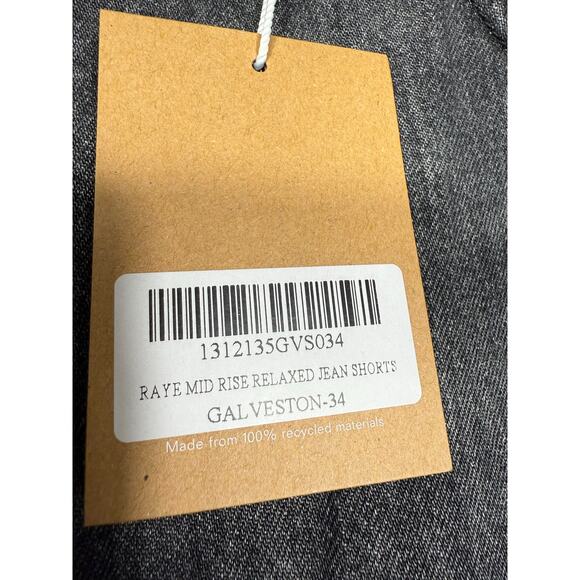 NEW-NWT Reformation Raye Mid Rise Relaxed Jean Shorts Galveston Black Size 34 - Picture 5 of 5